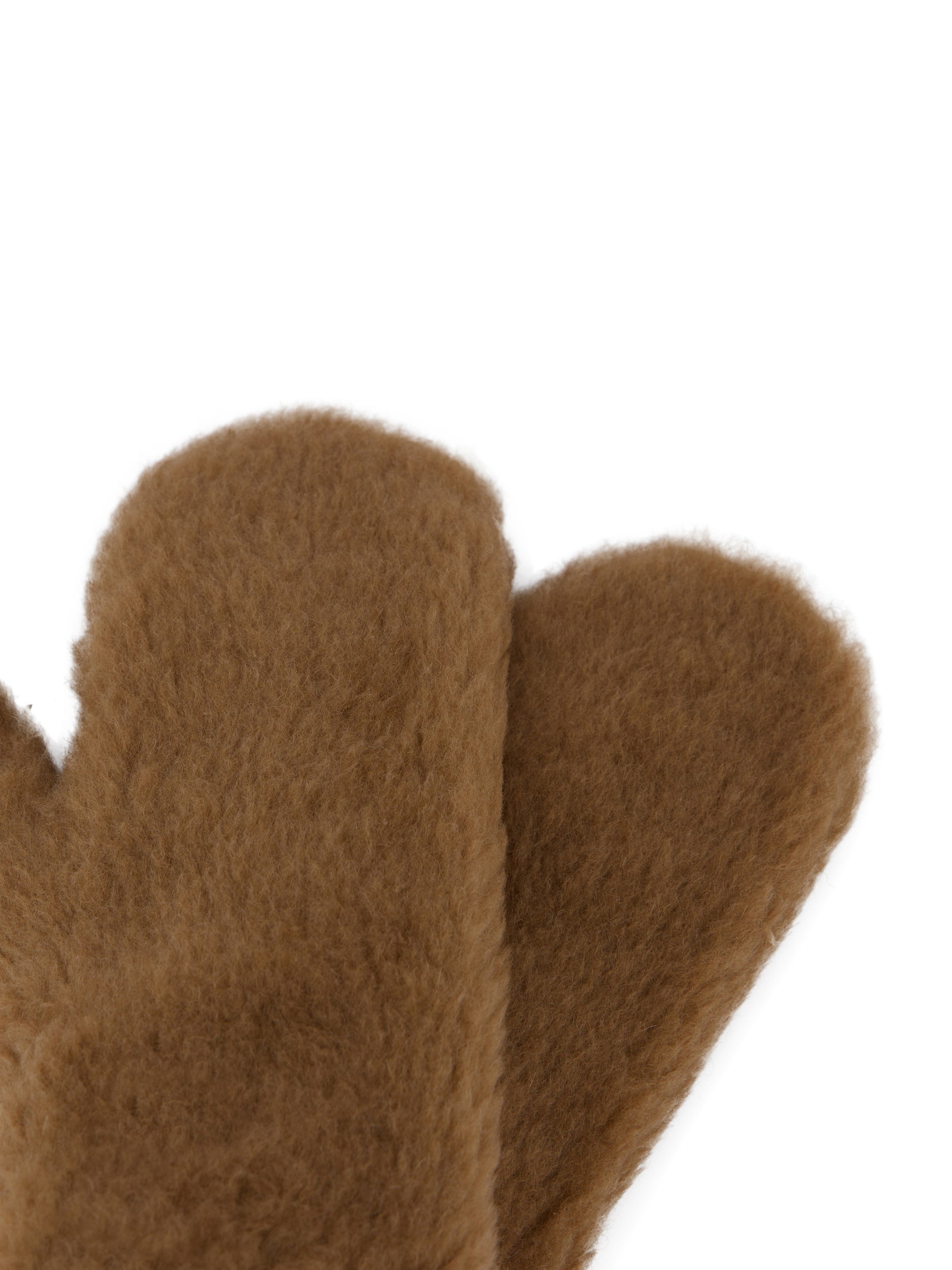 MAX MARA｜Muffole Teddy in Cammello e Seta 画像2