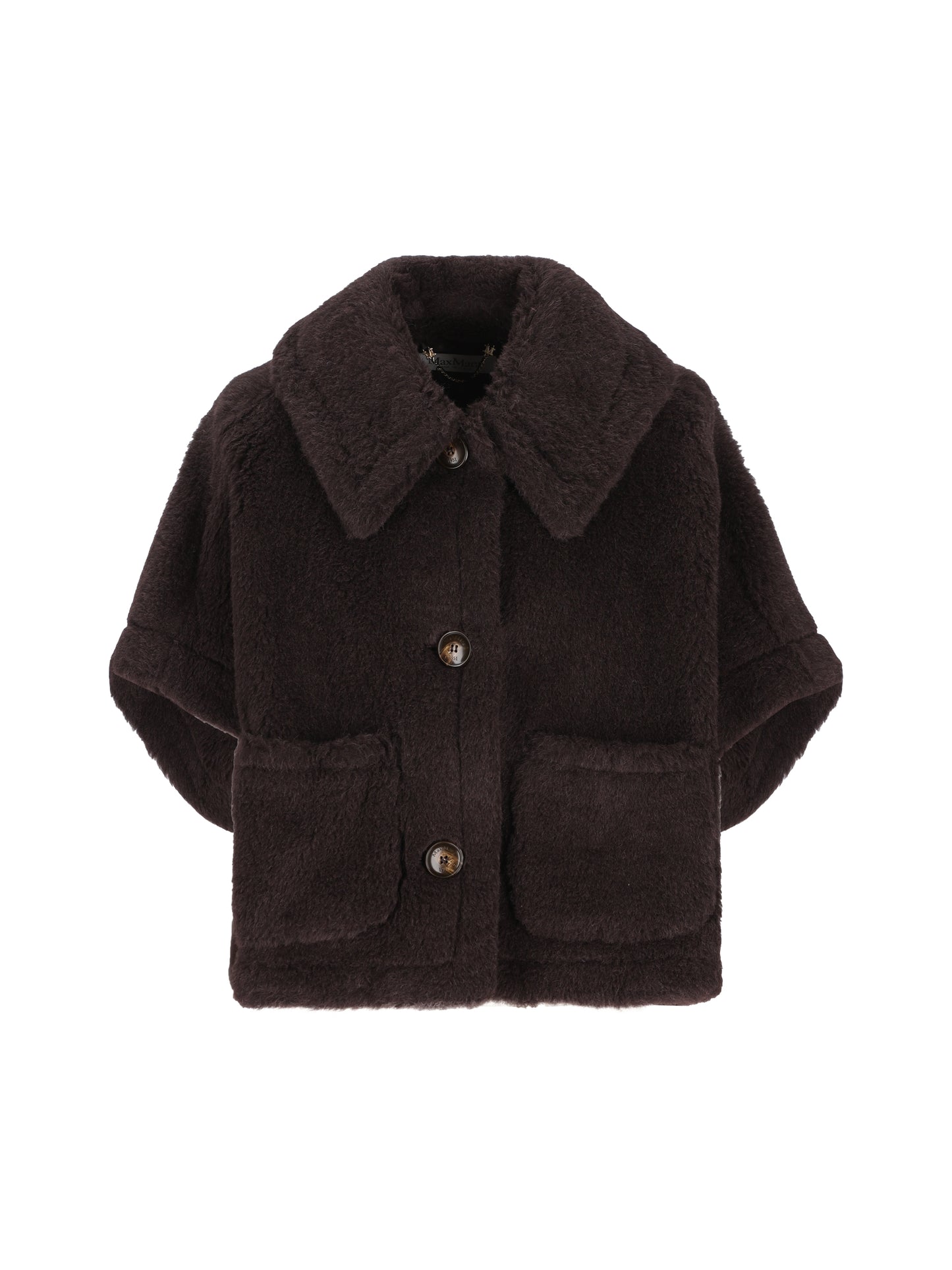 MAX MARA｜Cappa boxy in Teddy di alpaca e lana