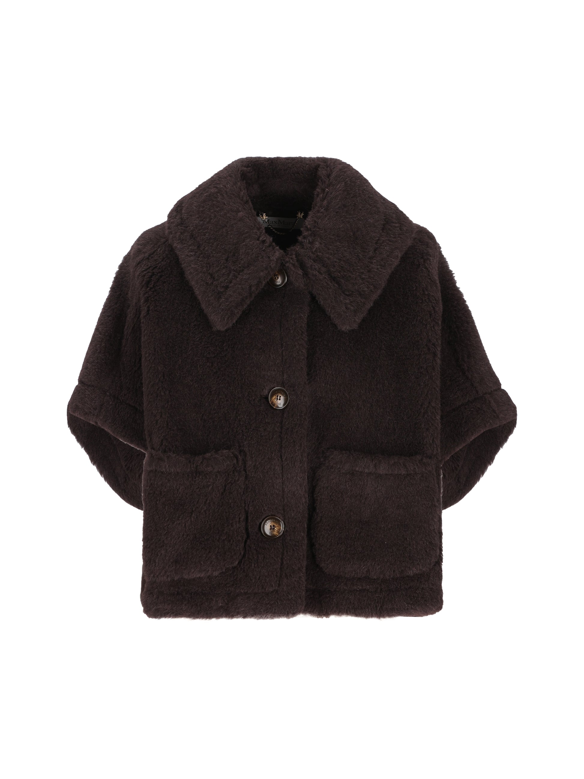 MAX MARA｜Cappa boxy in Teddy di alpaca e lana