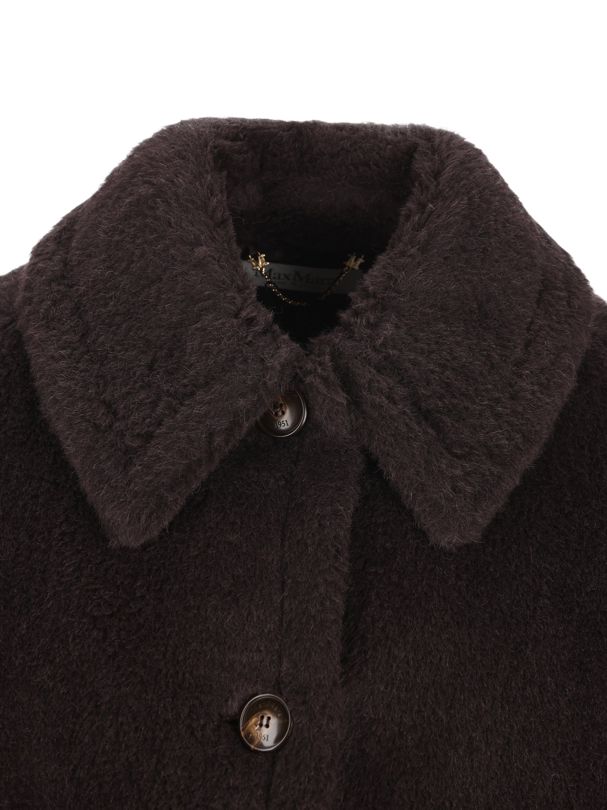MAX MARA｜Cappa boxy in Teddy di alpaca e lana 画像4