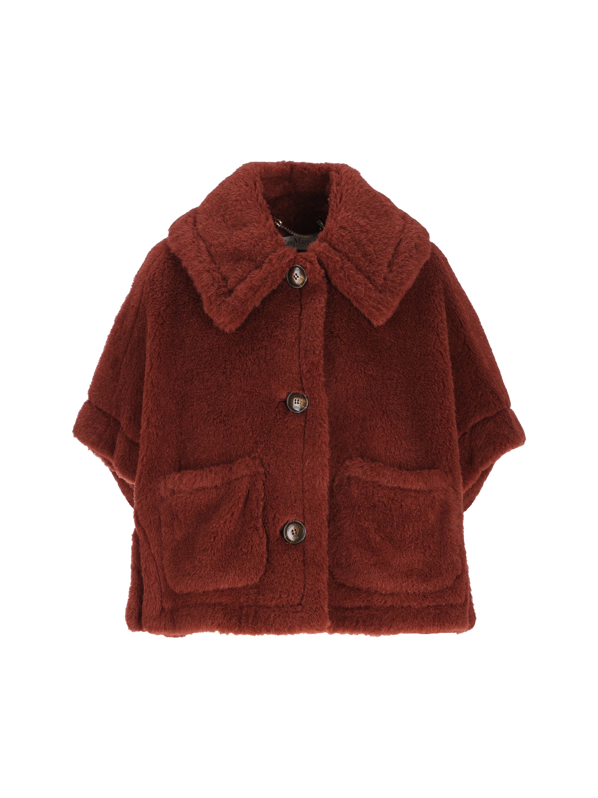 MAX MARA｜Cappa boxy in Teddy di alpaca e lana