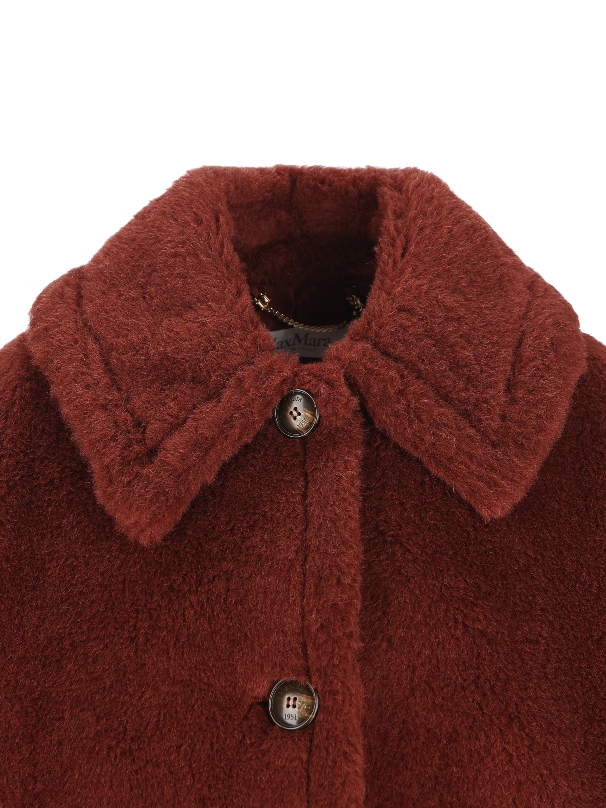 MAX MARA｜Cappa boxy in Teddy di alpaca e lana 画像3