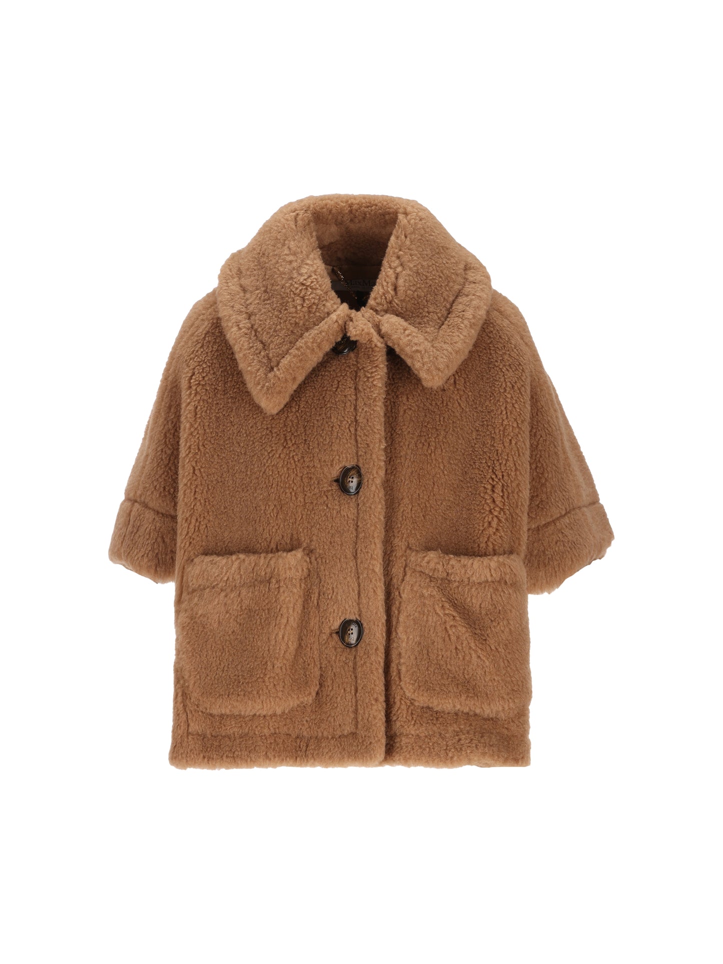 MAX MARA｜Cappa Corta Teddy in Cammello e Seta