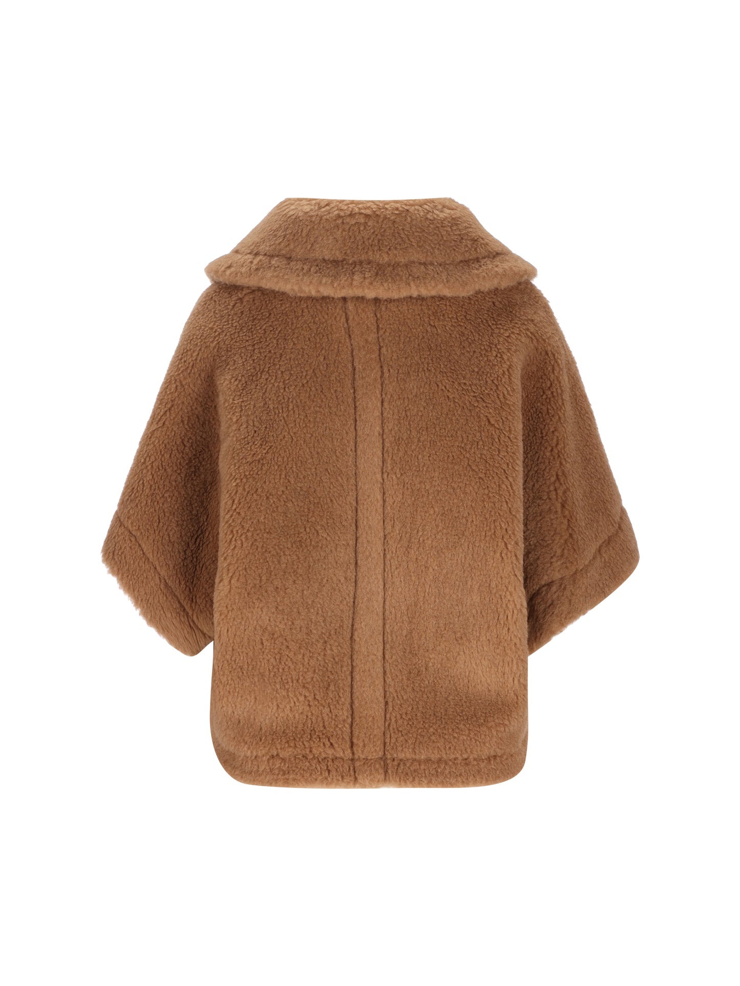 MAX MARA｜Cappa Corta Teddy in Cammello e Seta 画像2