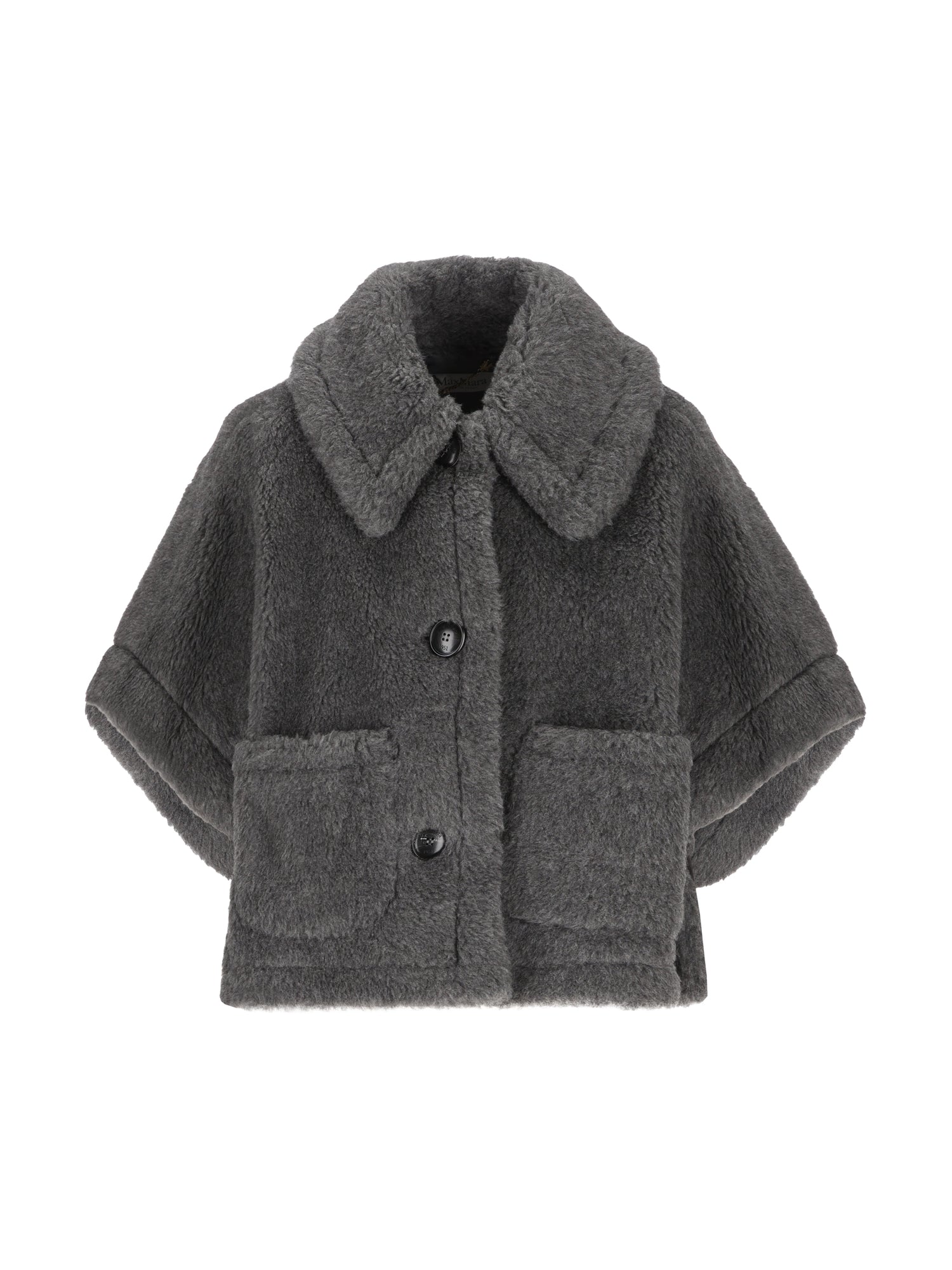 MAX MARA｜Mantella in Lana Vergine, Alpaca e Seta Grigia